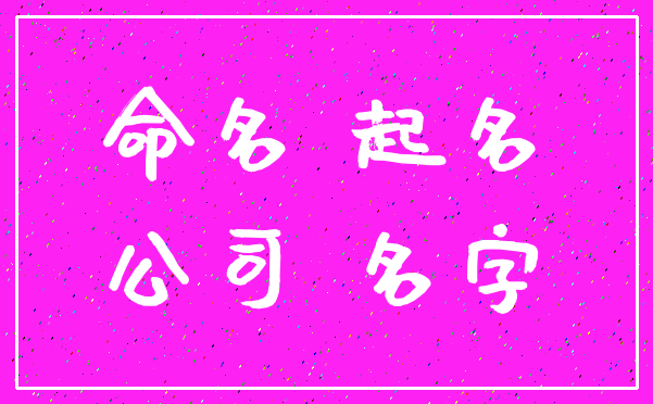 命名 起名_公司 名字