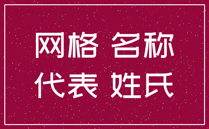 网格 名称_代表 姓氏
