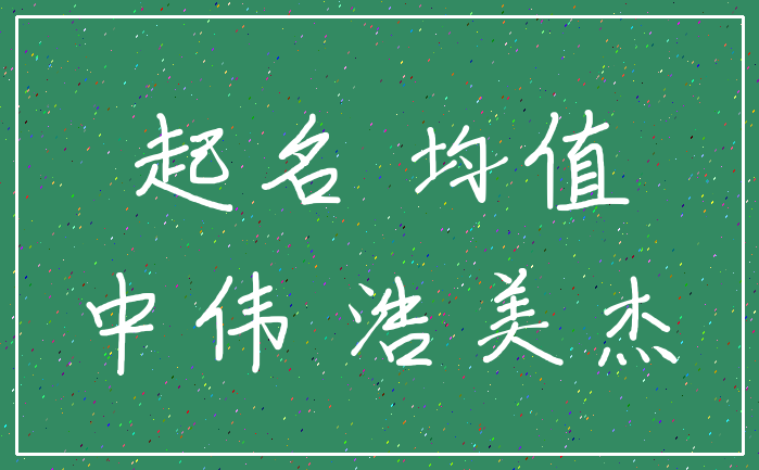 起名 均值_中伟 浩美杰