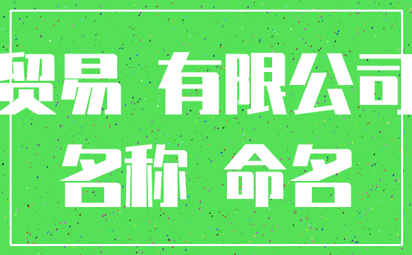 贸易 有限公司_名称 命名