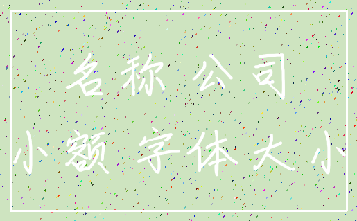 名称 公司_小额 字体大小