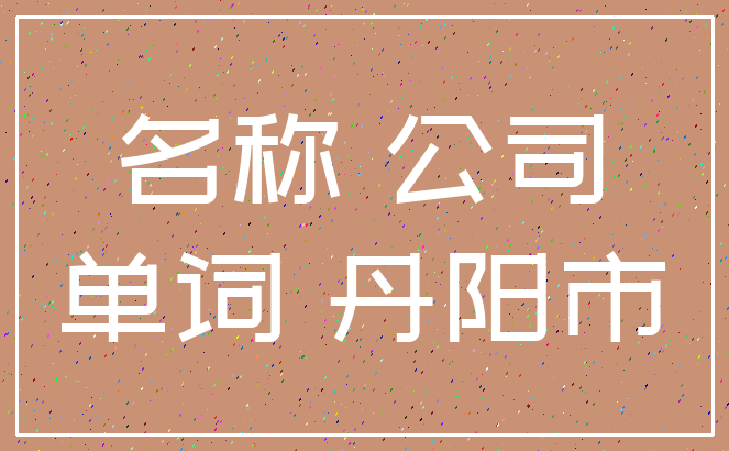 名称 公司_单词 丹阳市