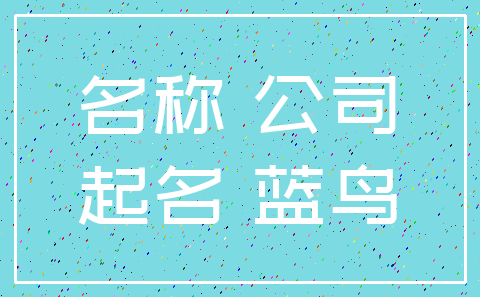 名称 公司_起名 蓝鸟