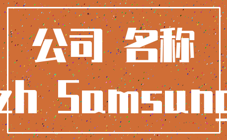 公司 名称_zh Samsung