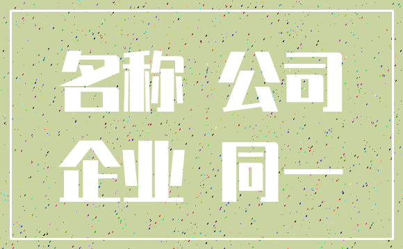 名称 公司_企业 同一