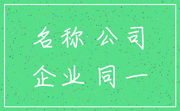 名称 公司_企业 同一