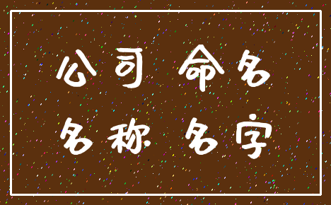 公司 命名_名称 名字