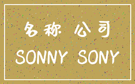 名称 公司_SONNY SONY