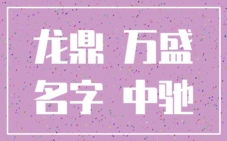 龙鼎 万盛_名字 中驰
