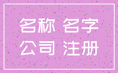 名称 名字_公司 注册