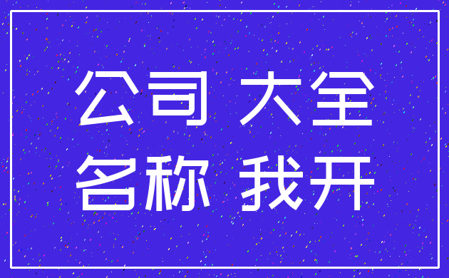 公司 大全_名称 我开