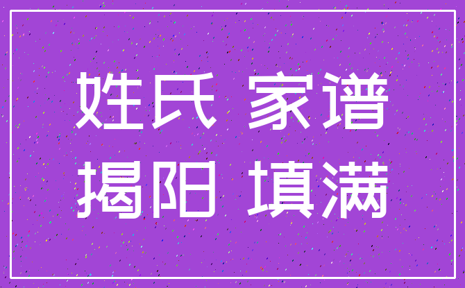 姓氏 家谱_揭阳 填满