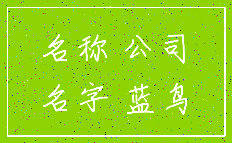 名称 公司_名字 蓝鸟