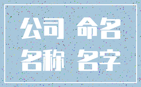 公司 命名_名称 名字