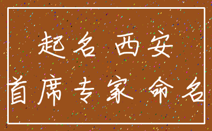 起名 西安_首席专家 命名