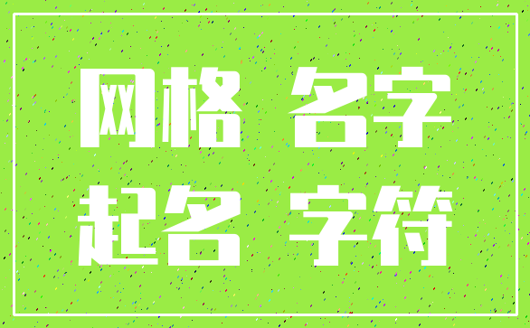 网格 名字_起名 字符