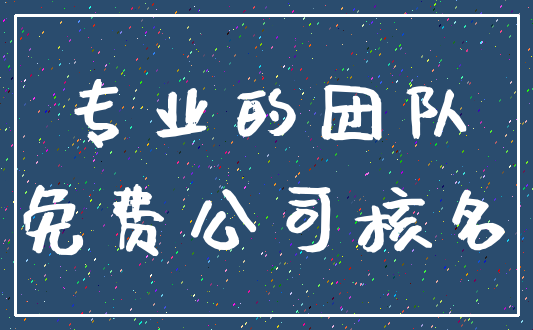 专业的团队_免费公司核名