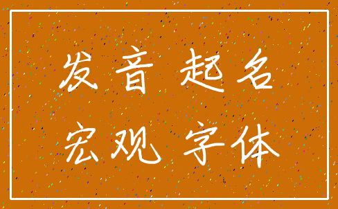 发音 起名_宏观 字体