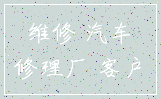 维修 汽车_修理厂 客户