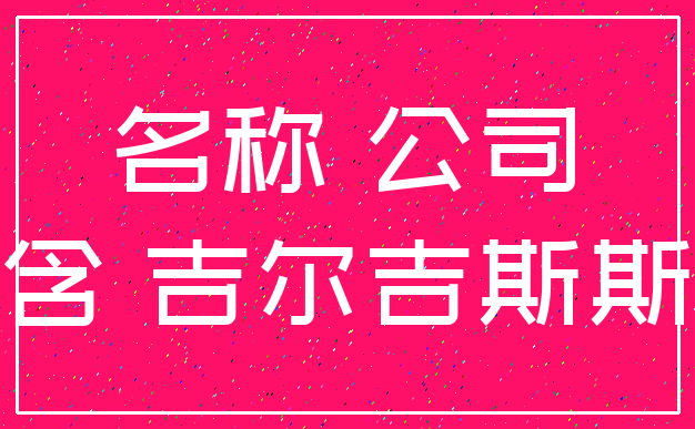 名称 公司_隐含 吉尔吉斯斯坦