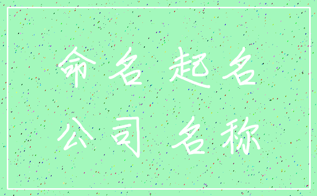命名 起名_公司 名称