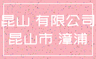 昆山 有限公司_昆山市 漳浦