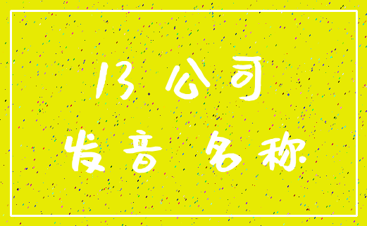 13 公司_发音 名称