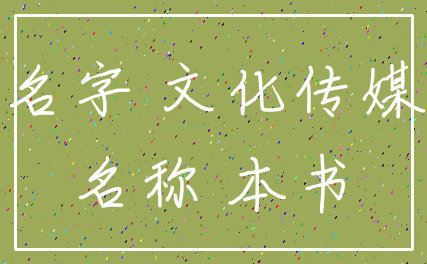 名字 文化传媒_名称 本书