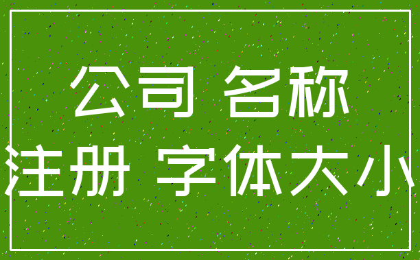 公司 名称_注册 字体大小