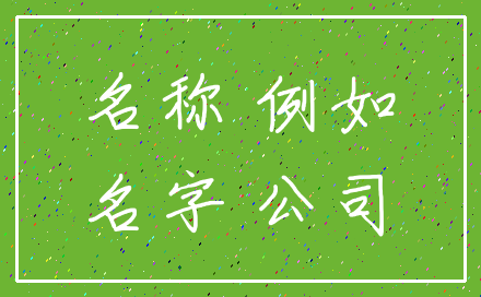 名称 例如_名字 公司