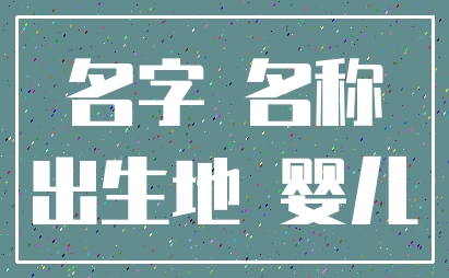 名字 名称_出生地 婴儿