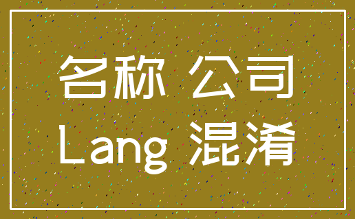 名称 公司_Lang 混淆