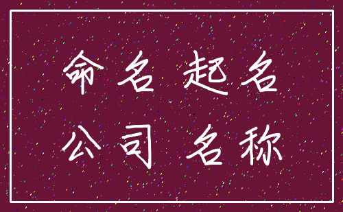 命名 起名_公司 名称