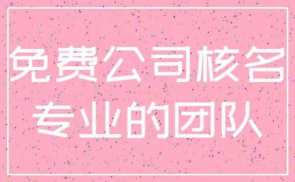 免费公司核名_专业的团队