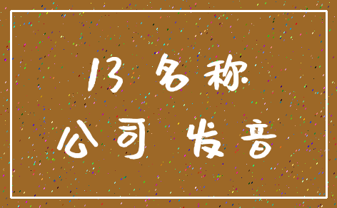 13 名称_公司 发音