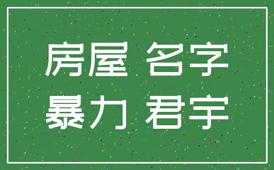 房屋 名字_暴力 君宇