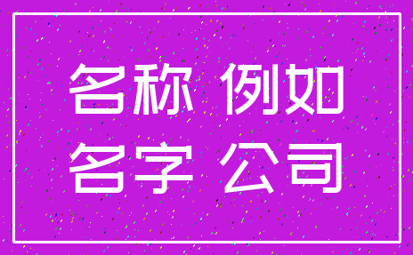 名称 例如_名字 公司