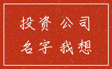 投资 公司_名字 我想