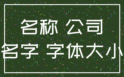 名称 公司_名字 字体大小