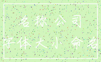 名称 公司_字体大小 命名