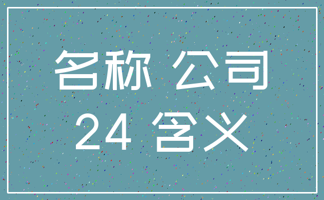 名称 公司_24 含义