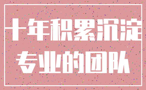 十年积累沉淀_专业的团队