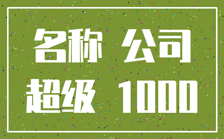 名称 公司_超级 1000