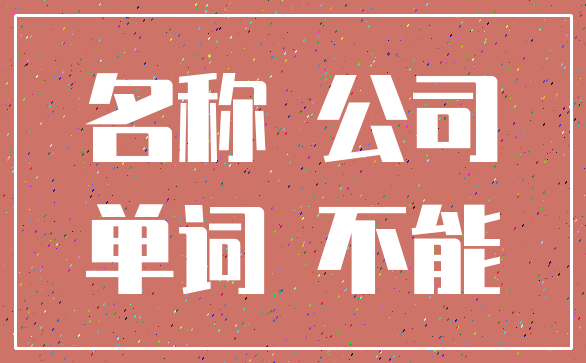 名称 公司_单词 不能