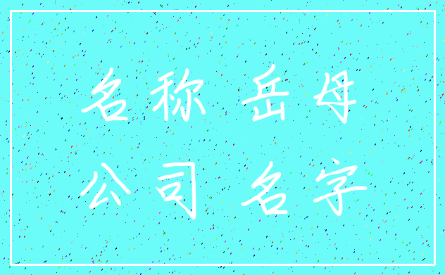 名称 岳母_公司 名字