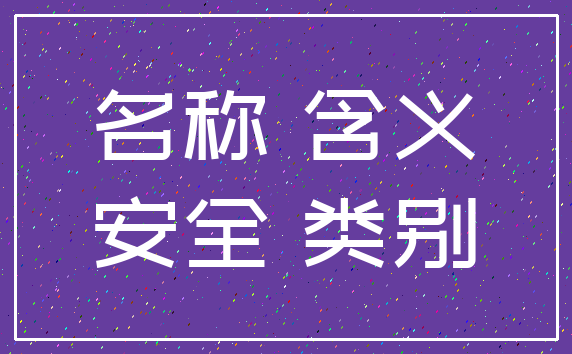 名称 含义_安全 类别