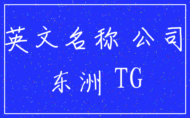 英文名称 公司_东洲 TG