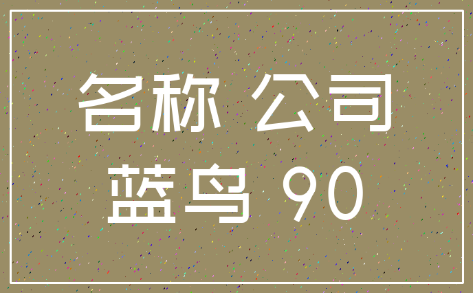 名称 公司_蓝鸟 90