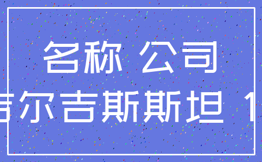 名称 公司_吉尔吉斯斯坦 17