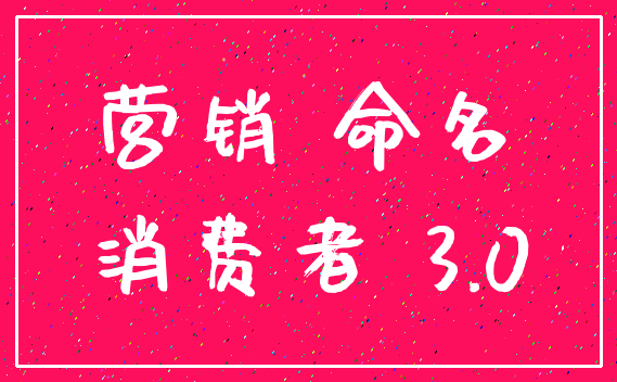 营销 命名_消费者 3.0